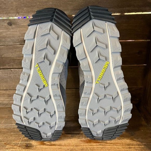 Mens Merrell Wildwood Mid‎ Gray Leather Waterproof Hiking Boots Pick Size 9.5 - Picture 4 of 4